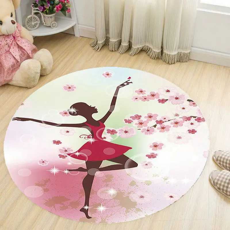 Creative Pattern Girl Printed Soft Carpets Anti-slip Rugs Computer Chair Mat Floor Mat for Home Kids Room Round Carpet Creative Pattern Girl Printed Soft Carpets Anti-slip Rugs Computer Chair Mat Floor Mat for Home Kids Room Round Carpet