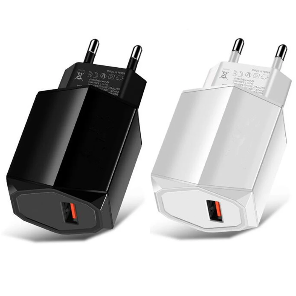 Зарядное устройство QC 3 0 с европейской вилкой USB 2 4 А универсальный мобильный