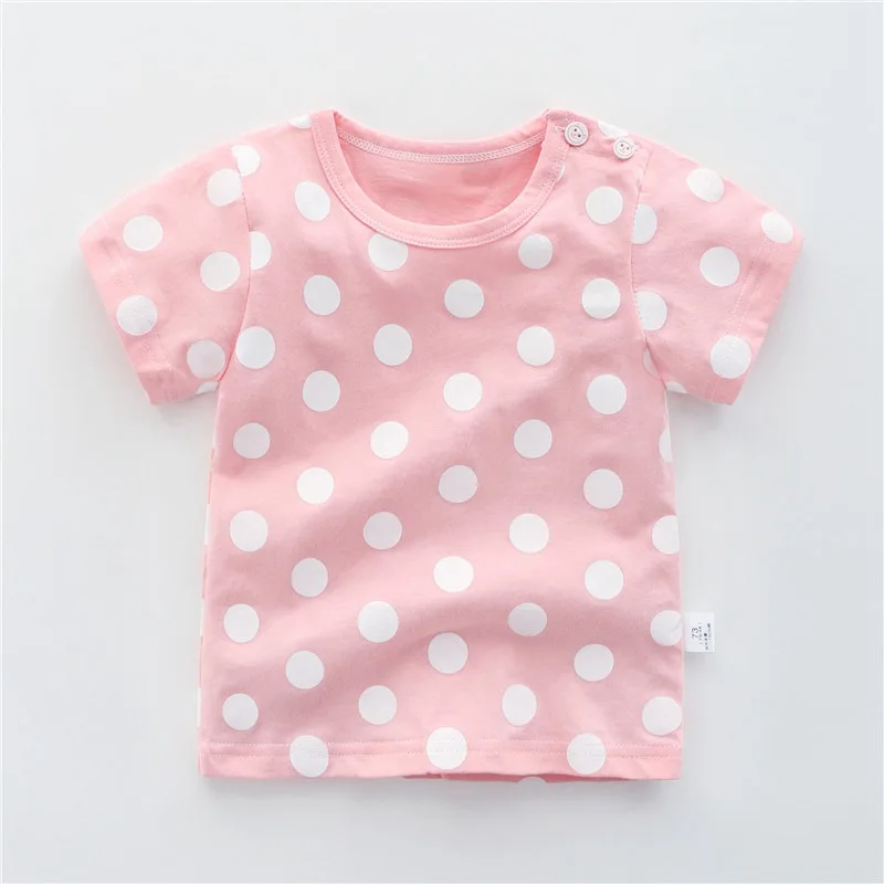 CROAL CHERIE Baby Girls Boys T-Shirt Cotton Children's Shirts Fashion O-Neck Kids Girls Summer Children Clothing Tops 73-110cm  (12)