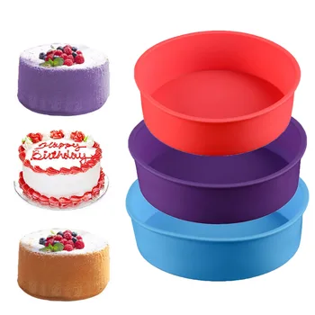 

6 8 9 " Home Kitchen Dining Pastry Cake Mould tools Round Silicone Mold Set Mousse Cake Moulds Baking Pan for Birthday Cake Mold