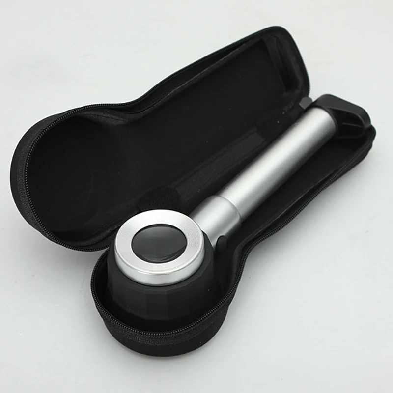 New 10X LED Handheld Optical Glass Lighted Illuminated Magnifier Jewelers Loupe with Measure Scale Watch Repair