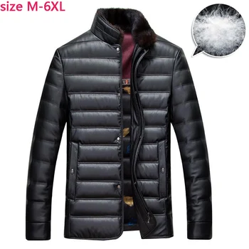 

new arrival fashion Men Large Down Jacket Fur Collar Coat Casual Winter Warm Covered Button Loose high quality plus size M-7XL