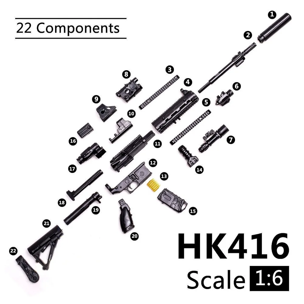 1/6 1:6 для GI Joe 12 &quotэкшн фигурки HK416 пистолет Модель оружие Assult винтовка