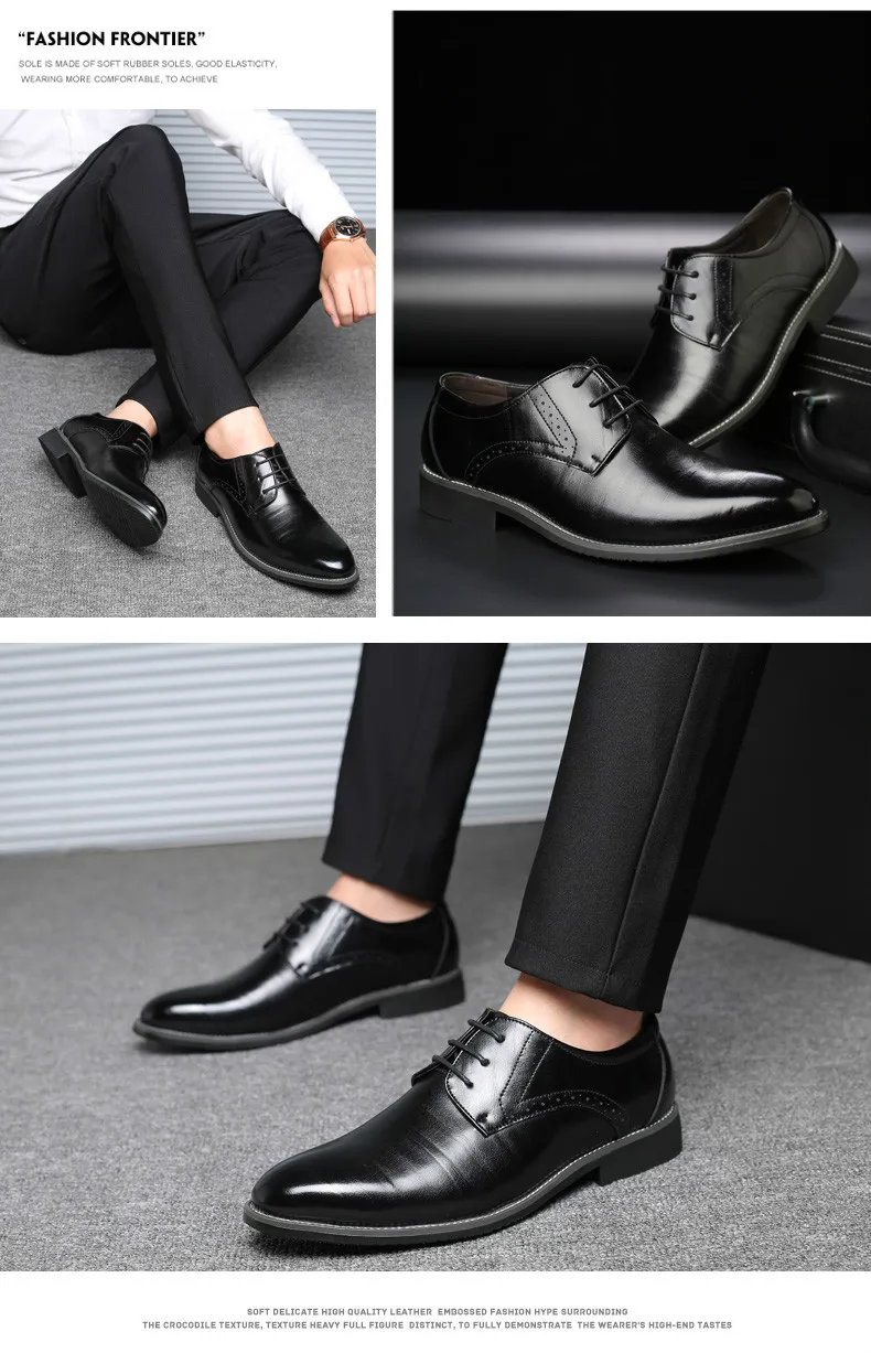 PHLIYX XUAN/Новинка года; мужские официальные кожаные туфли; элегантные офисные туфли в деловом стиле; обувь для вечеринок; Цвет Черный; Chaussure Hommes