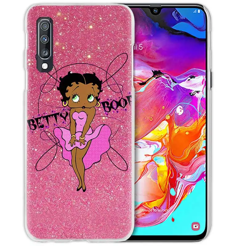 Розовый сексуальный чехол Betty Boop для samsung Galaxy A50 A70 A20e A40 A30 A20 A10 A8 A6 Plus A9 A7 жесткий прозрачный чехол для телефона из поликарбоната