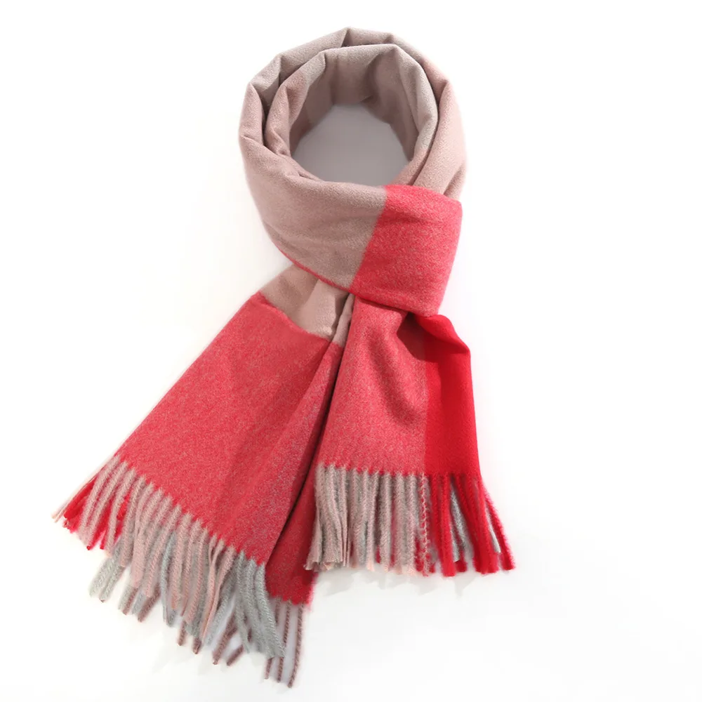 

Scarf Women Striped Warm Winter Scarves women 2018 Cashmere Scarves for ladies Tassel red plaid ladies scarves