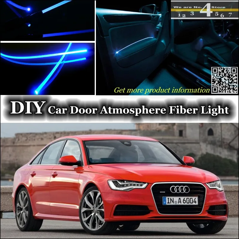 Для Audi A6 S6 RS6 C6 C7 внутренний окружающий свет тюнинг атмосферное волокно оптическое освещение панели двери освещение не EL свет