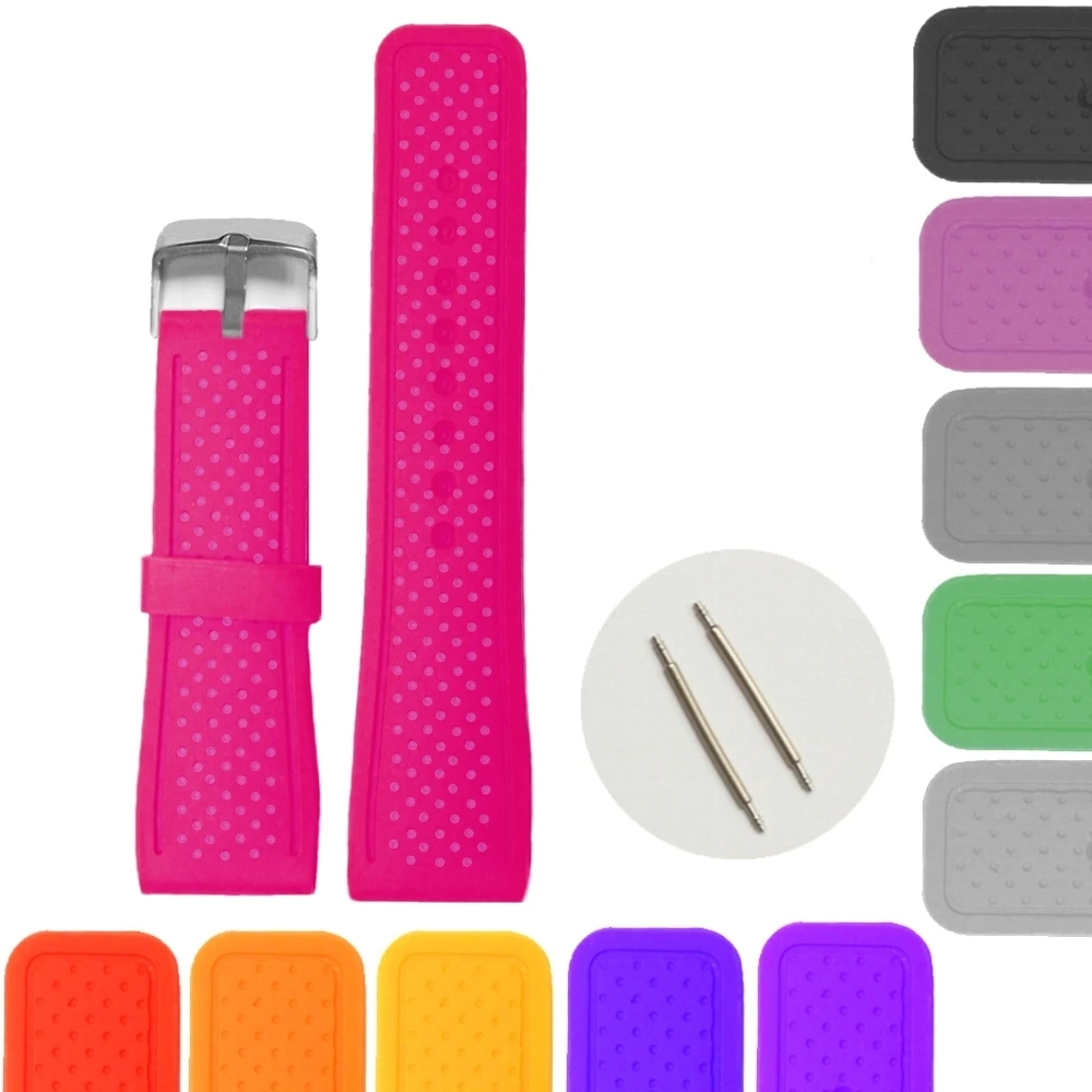 

24mm Fancy Magenta ,Pink, Brown, Tan, Red, Hot Red Color Silicone Jelly Rubber Ladies Watch Band Straps WB1078JKLMNO