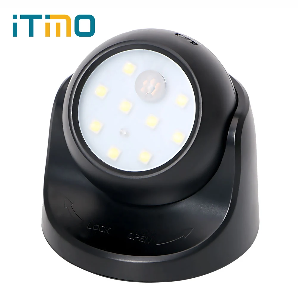 

ITimo 9 LED Bulbs LED Night Light with Motion Sensor 360 Rotation Sleeping Light PIR IR Infrared Detector Kids Bedside Lamp