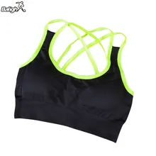 Для женщин спортивный бюстгальтер Йога Фитнес тренировки Crop Топы корректирующие бак Мягкий Бесшовные дышащие