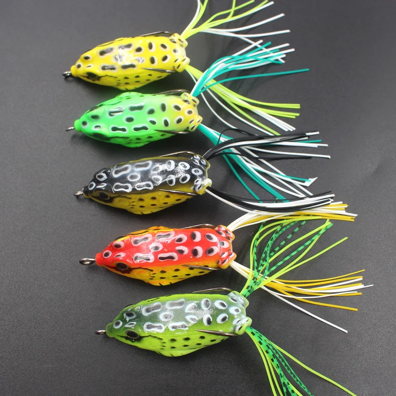 5pcs Japan plastic 5.5cm 8g Aatifficial soft bait Treble hooks Black snakehead fishing soft tube