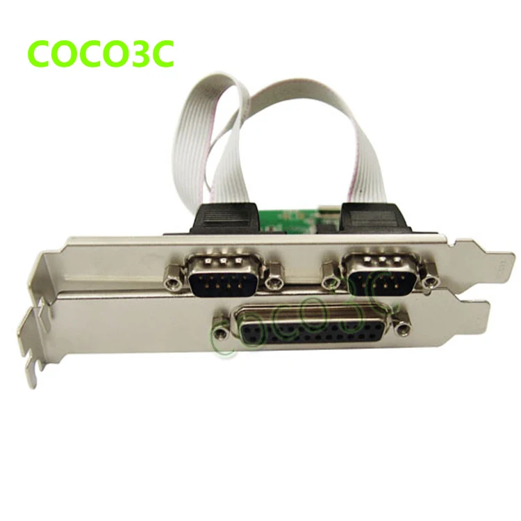 PCIe 2 Serial + 1 Parallel I/O Controller card PCI express to RS232 com