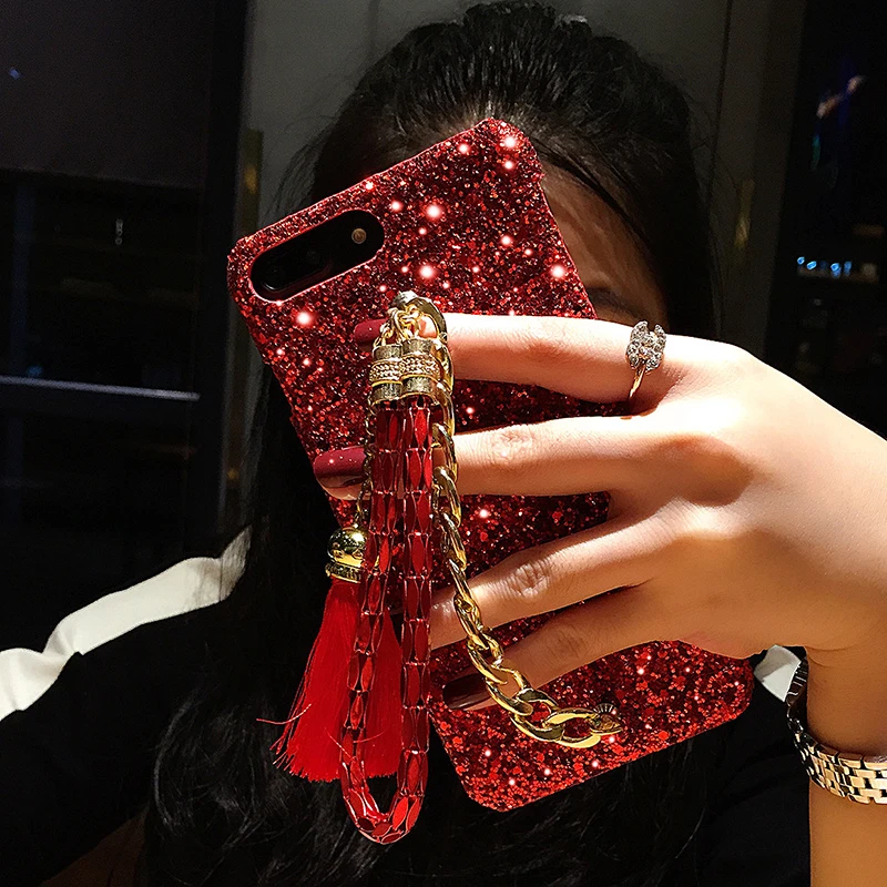 Aoweziic для iphone7 мобильный телефон shell ярко красный X XS MAX XR lanyard female 6S 8Plus брендовая