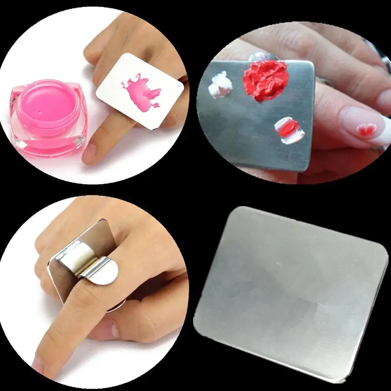 10PCS Stainless Steel Palette Ring Nail Art Cosmetic Makeup Gel Mixing
