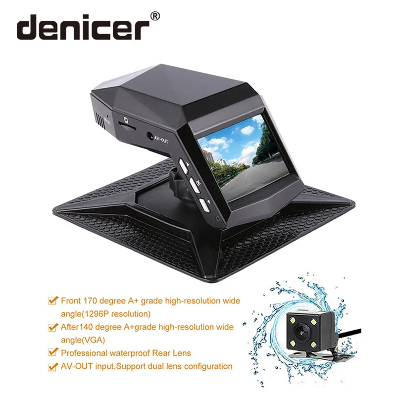 Denicer Full HD 1080P видеорегистратор с двумя объективами Novatek 96658 DVRS 170 градусов
