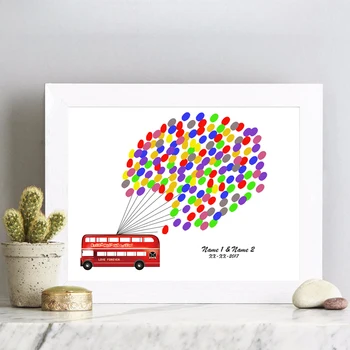 

Lovely Red car Driving Free Personalized Custom name date Fingerprint DIY Guestbook for Engagement&Wedding Ceremonies gift decor