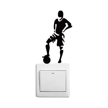 

KG-195 Football Player Switch Sticker Personality Shot Silhouette Wall Sticker for Bedroom Home Wallpaper