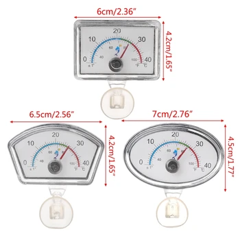 

Aquarium Thermometer Pointer Fish Tank Temperature Dial Submersible Suction Cup