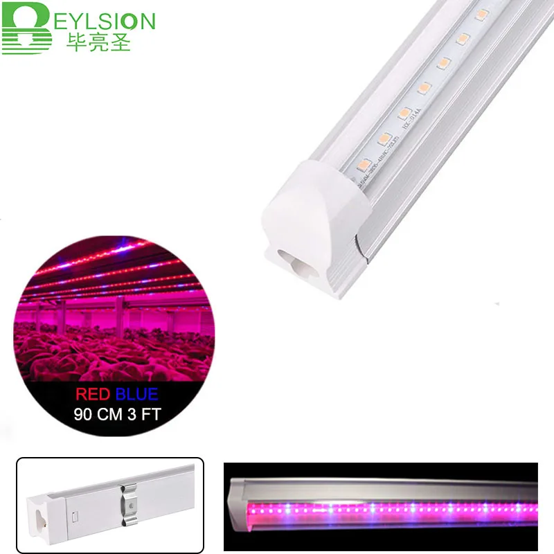 

BEYLSION LED Grow Light T8 Integrated 90cmLed Grow Tube Phyto Lamps For Plants Red Blue Led Plant Grow Light Lamp Growing Lamps
