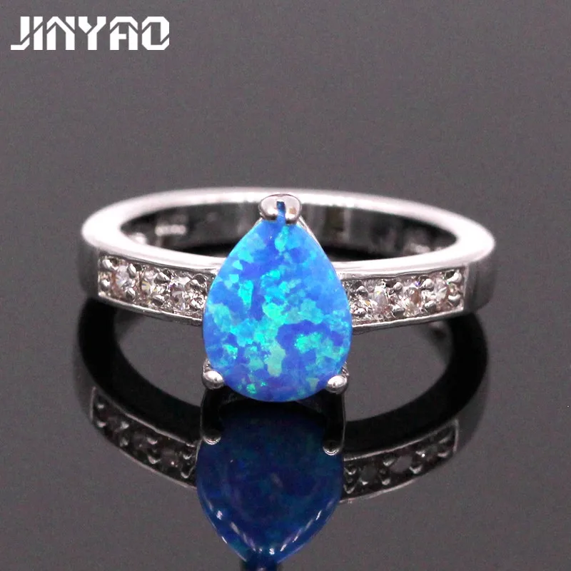 jinyao jewelry charm teardrop fire opal white gold color wedding ring for women engagement party jewelry - Teardrop Wedding Rings jinyao jewelry charm teardrop fire opal white gold color wedding ring for women engagement party jewelry - Teardrop Wedding Rings