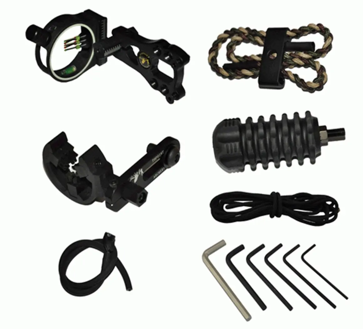 Buy Archery 5 Pin Bow Sight Arrow Rest Stabilizer Braided Bow Sling Peep Sight