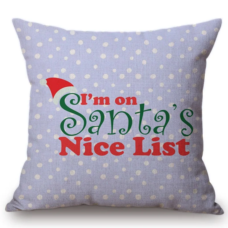 Funny Christmas Decoration Pillows Letter Print Santa Merry Christmas