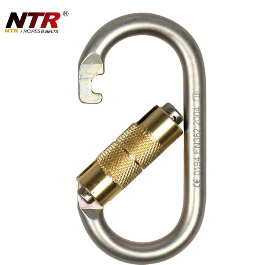 

Professional alloy steel Mountaineering Carabiner Climbing Hook O shape automatic main lock safety security lock 23KN