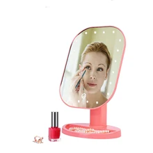 CN RUBR New Professional LED Light Touch Screen Mirror for Women Beauty Cosmetic Square Vanity Mirror