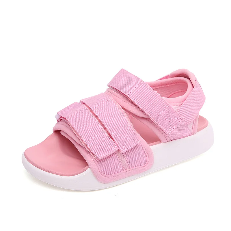 Новые летние детские сандалии для девочек и мальчиков, мягкие повседневные спортивные ботинки для девушек, детские пляжные сандалии, обувь для малышей - Цвет: Pink