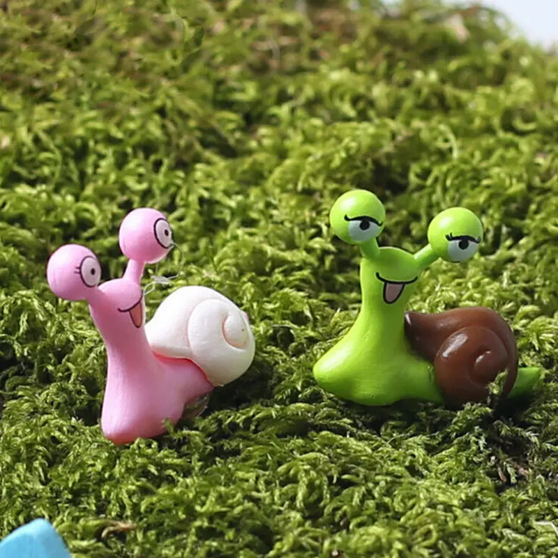 Garden Ornament Decor Snail DIY Miniature Pot Craft Dollhouse Micro Landscape