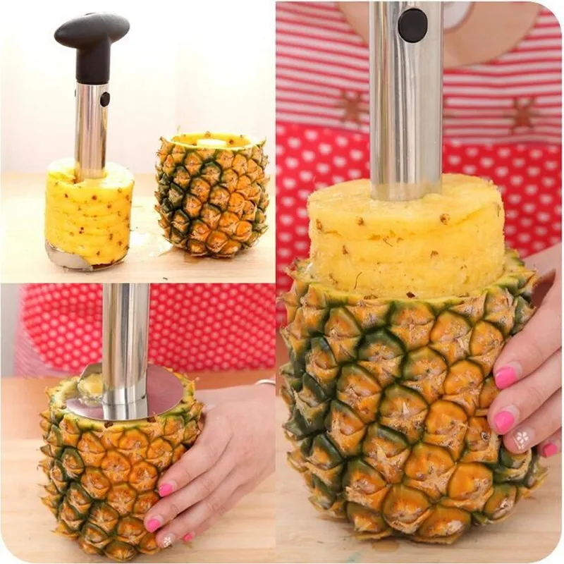 Stainless Steel Pineapple Peeler Cutter Slicer Corer Peels Cores Slices