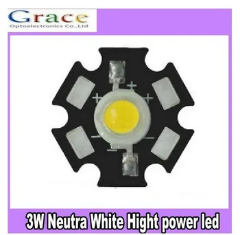 

100PCS 3W High Power Neutra White LED Light Emitter 4000K with 20mm Heatsink
