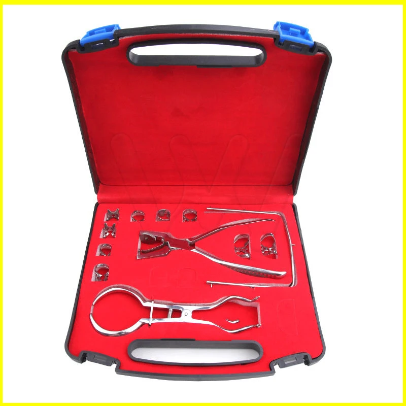 

1set 12pcs Stainless Steel Dental Rubber Dam Kit Dental Surgical Instruments