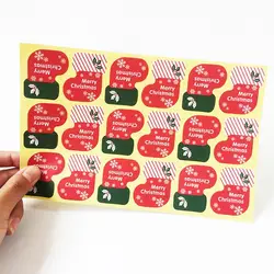 900 шт./лот Новые Рождеством носки серии крафт печать наклейки DIY подарочные этикетки