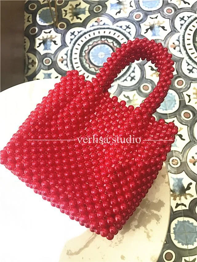Элитный бренд ручной жемчужные сумочки DIY Сплошной Цвет для женщин с бисером