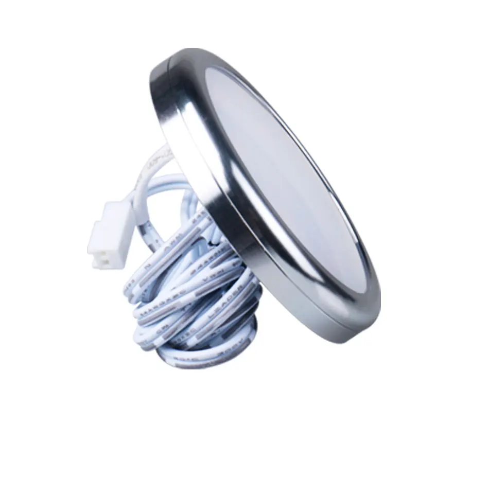 2.5W 12V DC LED Cabinet Lights Round Aluminum Puck Lamp Kitchen Counter Cupboard Bar Showcase Lamps Led Fixtures Shelf Lighting (8)