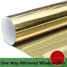 SUNICE oro espejo aislamiento Solar tinte ventana película pegatinas UV reflectante de una manera privacidad decoración vidrio ventana Tint 0,76x30 m(China)