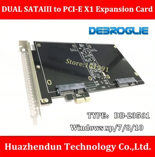  DEBROGLIE DB-23561 DUAL SSD SATAIII pci-e X1 Erweiterungskarte für PC/Server mit M3 Screw-8pcs Unte