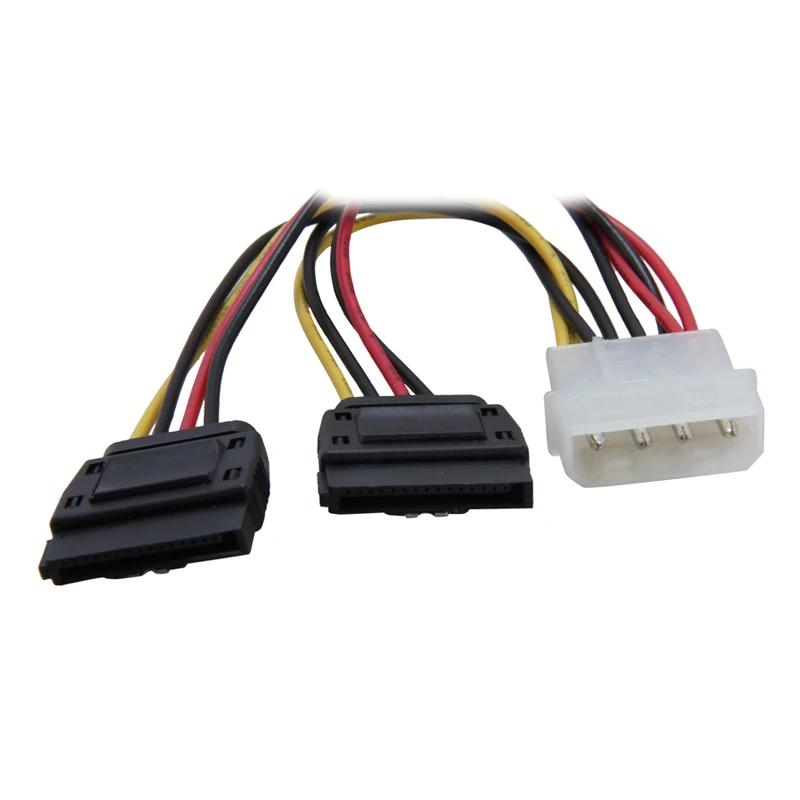 6 дюймовый преобразователь Molex с 4 контактным штекером на 2 x SATA 15 контактный