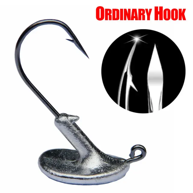 10PCS/Lot 3.5g 5g 7g 10g 14g Tumbler Head Hook Jig Bait Fishing Hook For Soft Lure Fishing Tackle fishing tackle accessorie ODRY HOOK