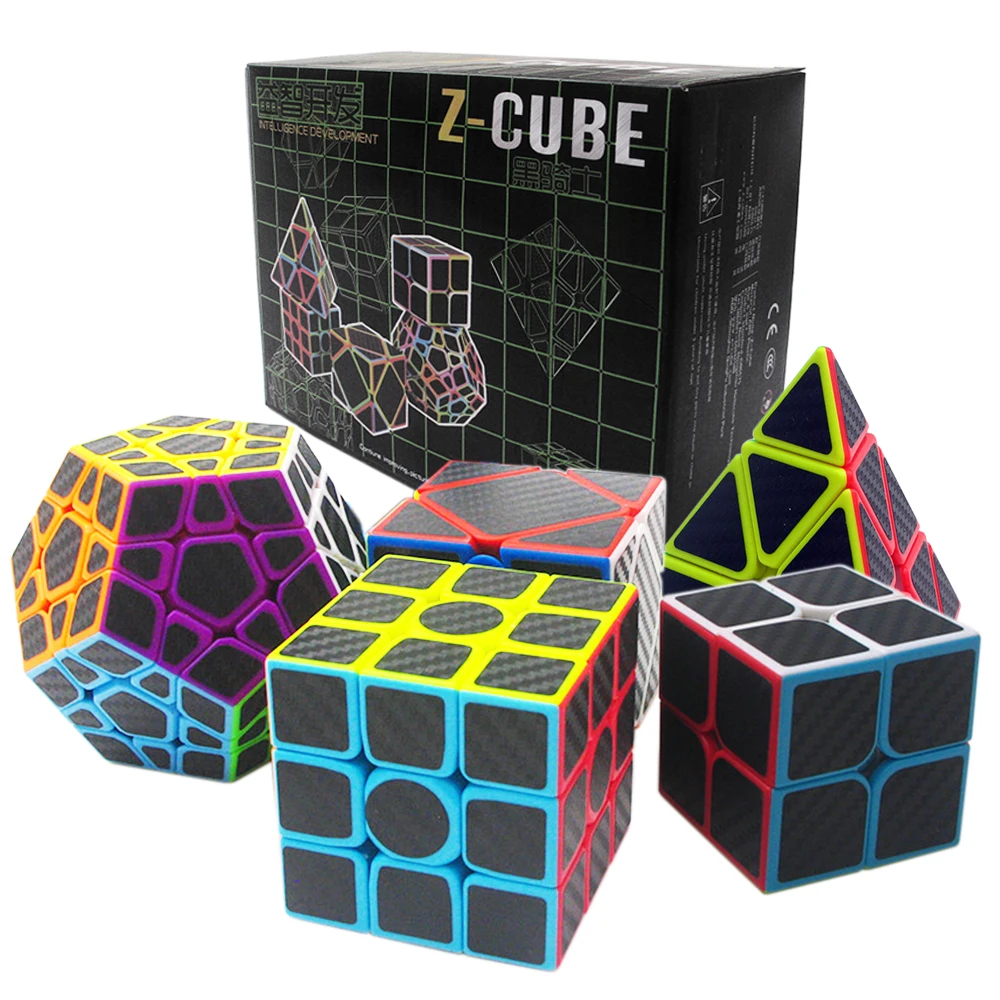 

Birthday Gift 5PCS/set 2x2x2 3x3x3 Speed Skew Cube Megaminx Professional Magic Cube for Boy ZCUBE's Cubes 2*2 3*3 on 3