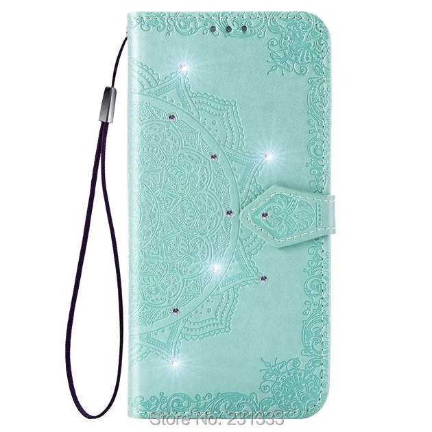 

C-ku Diamond Bling Mandala Flower Wallet Leather Pouch Case For Samsung Galaxy FEEL 2 A30 A10 A40 A50 A70 M30 Stand Cover 1PCS