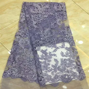 

Nigerian Lace Fabric 2018 High Quality 3d Flowers Fabric African lace fabric Mesh Lace Fabric With sequins for wedding XC74-59