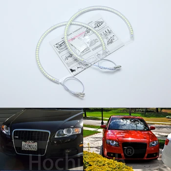 

Ultra bright SMD white LED angel eyes halo ring kit daytime running light DRL For Audi A4 S4 RS4 2005-2009 Car Styling