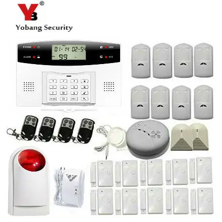 

YoBang Security GSM Home Office Automatic Dial Intruder Alarm System Russian Spanish French Italian Voice Smoke Fire Sensor.