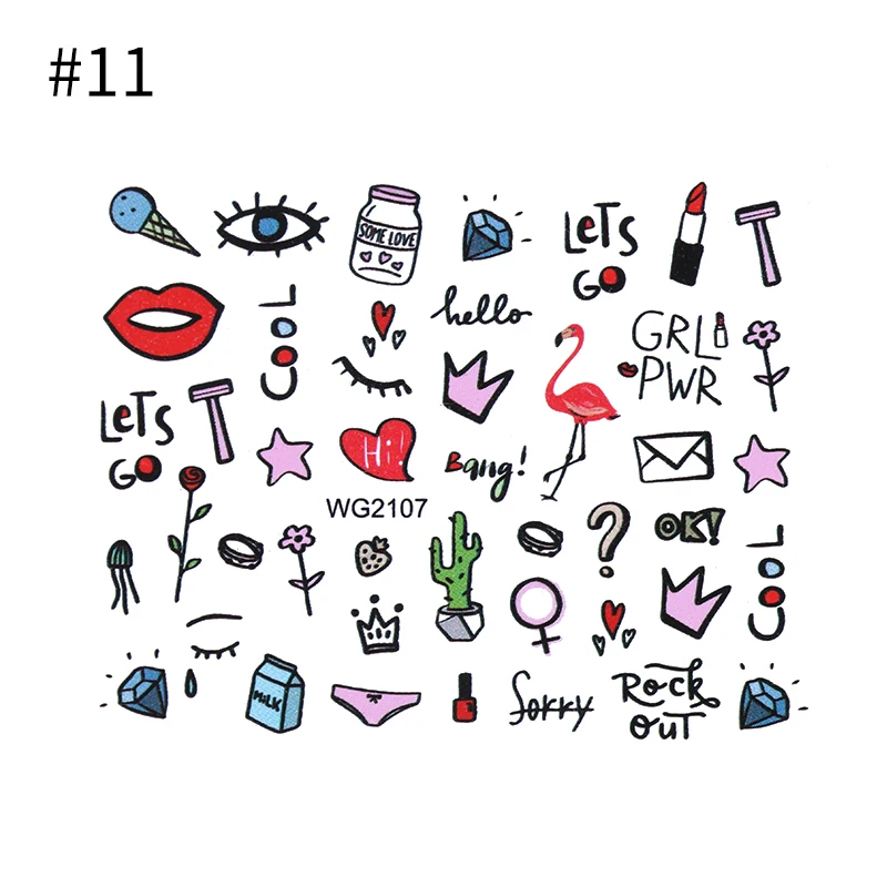 Наклейки для нейл-арта, американская тема, самоклеющиеся наклейки для переноса ногтей, сделай сам, Декор, маникюрные украшения - Цвет: Pattern 11