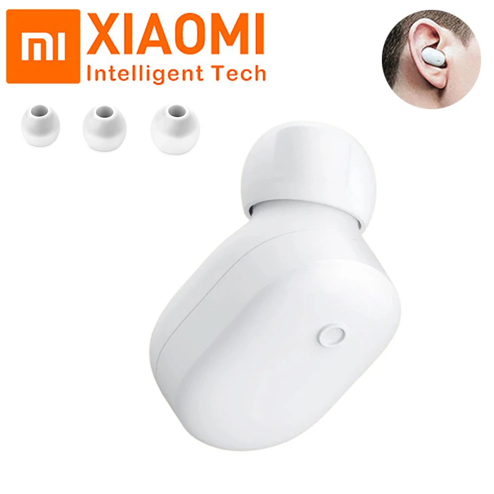 Оригинальные Xiaomi mi беспроводные Bluetooth наушники Одиночная mi ni гарнитура Bluetooth 4,1 IPX4 водонепроницаемый Встроенный mi c Handfree наушники - Цвет: Белый