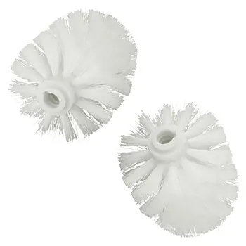 

Newest Replacement Spare Bathroom Accessory Plain Plastic Toilet Cleaning Brushes Head Holders White (2x White Heads)