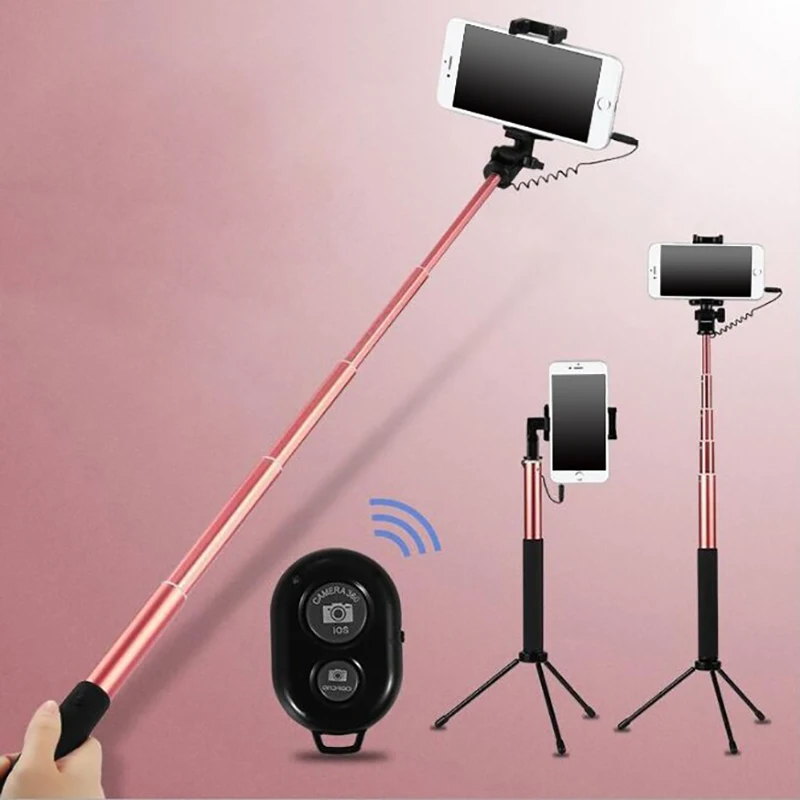 Mirror Selfie Stick Tripod For iPhone 6 6s plus 5 5s Samsung Xiaomi 3 5mm Handheld