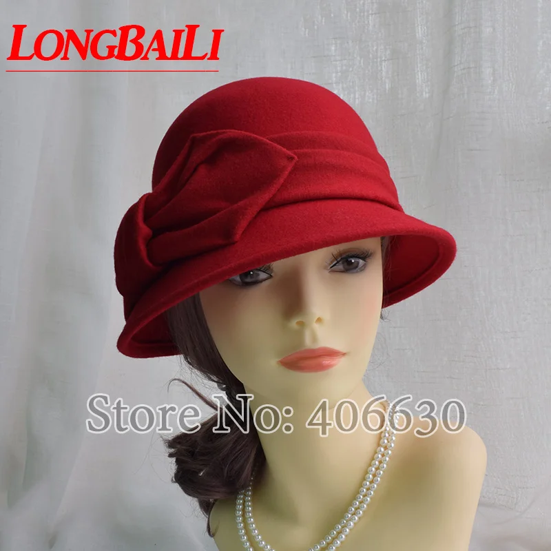 Высокое качество красный Дамская Шляпка колокольчиком шляпа Chapeu платье Панама шапки женские Бесплатная доставка PWFR073